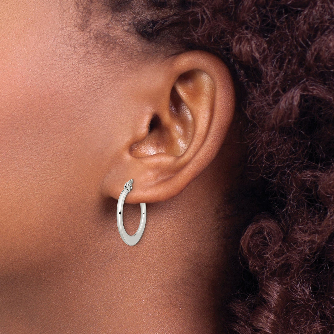 Chisel Earrings Stainless Steel Hoop Earrings 19MM Diameter