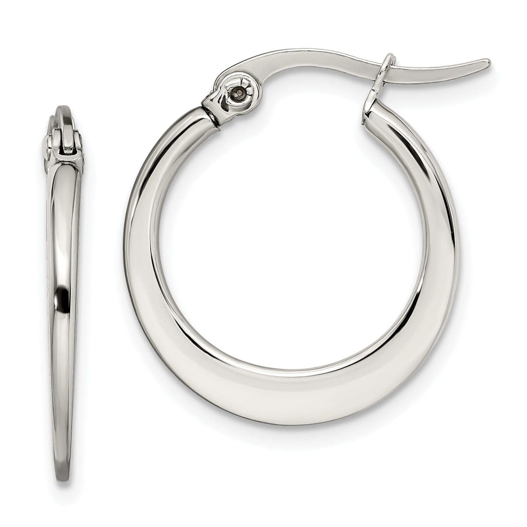 Chisel Earrings Stainless Steel Hoop Earrings 19MM Diameter