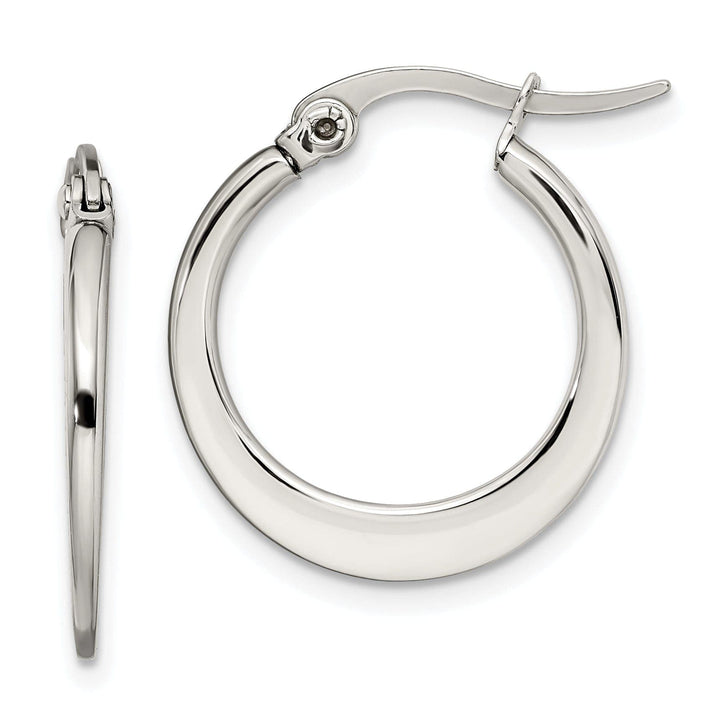Chisel Earrings Stainless Steel Hoop Earrings 19MM Diameter