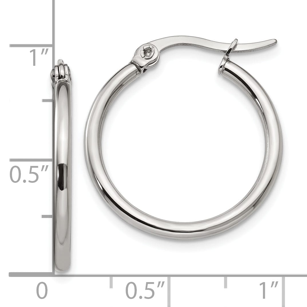 Chisel Earrings Stainless Steel Hoop Earrings 23MM Diameter