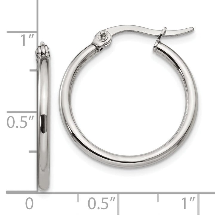 Chisel Earrings Stainless Steel Hoop Earrings 23MM Diameter