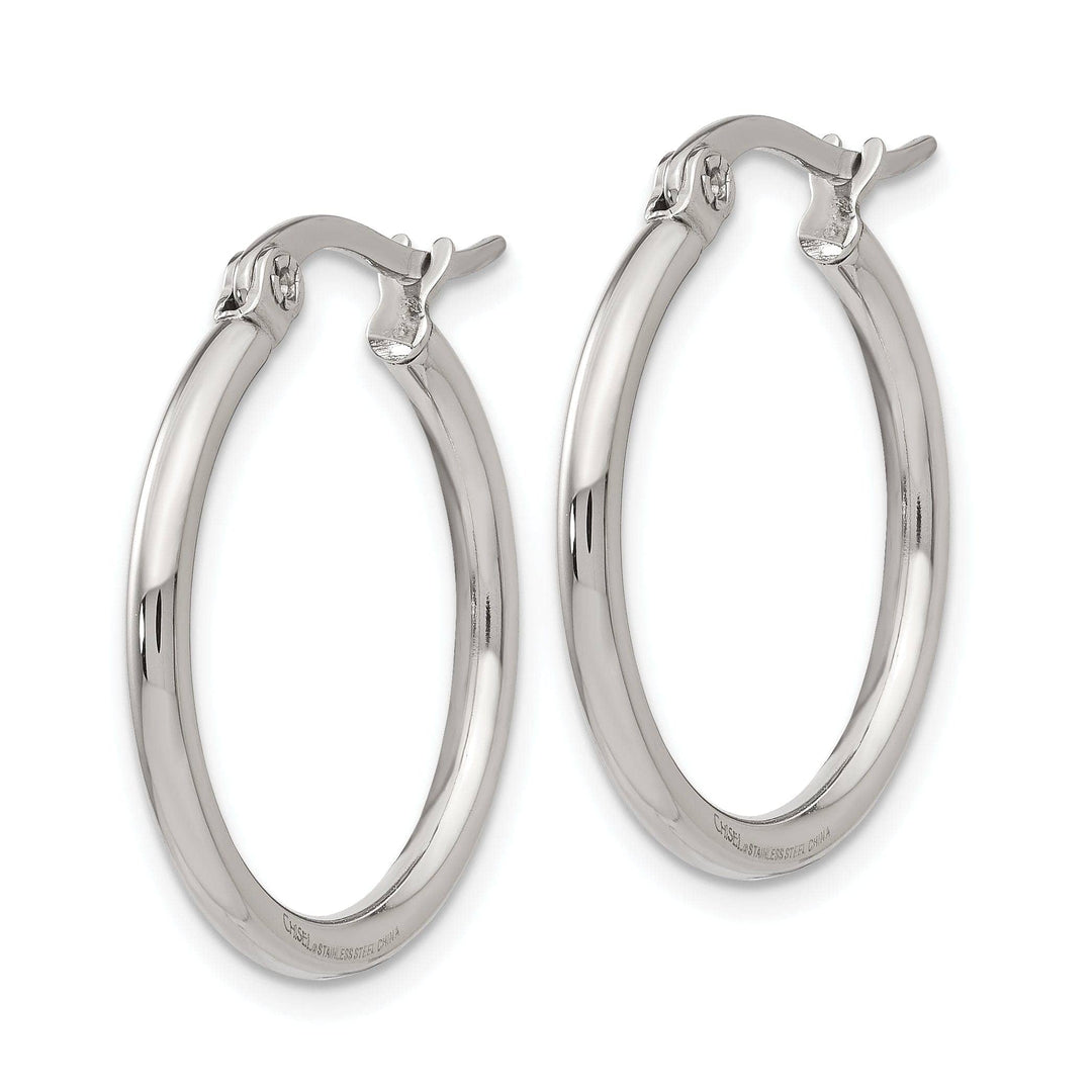 Chisel Earrings Stainless Steel Hoop Earrings 23MM Diameter