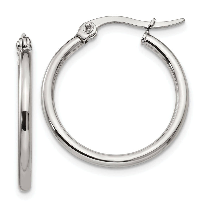 Chisel Earrings Stainless Steel Hoop Earrings 23MM Diameter