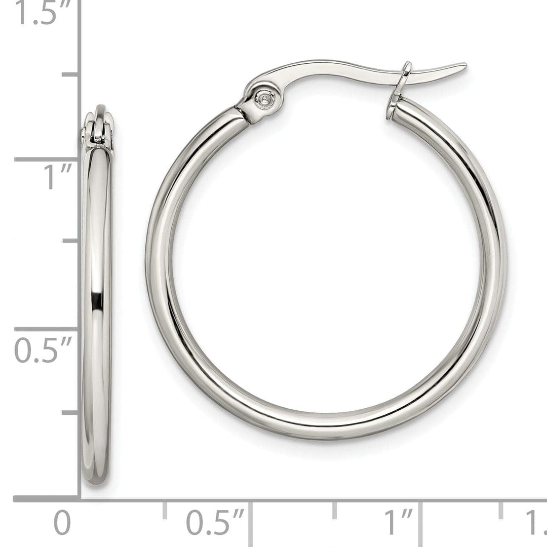 Chisel Earrings Stainless Steel Hoop Earrings 25MM Diameter