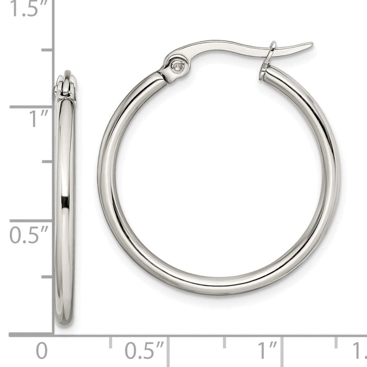 Chisel Earrings Stainless Steel Hoop Earrings 25MM Diameter