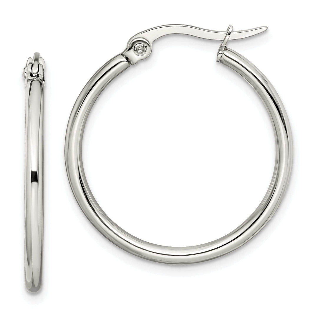 Chisel Earrings Stainless Steel Hoop Earrings 25MM Diameter