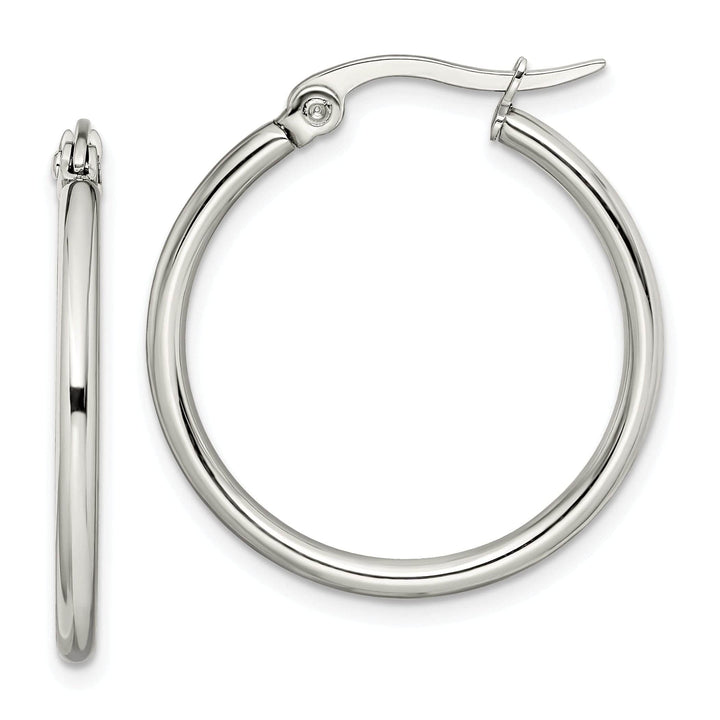 Chisel Earrings Stainless Steel Hoop Earrings 25MM Diameter
