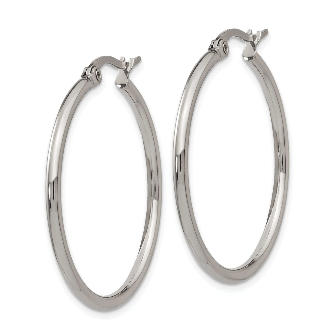 Chisel Earrings Stainless Steel Hoop Earrings 30MM Diameter