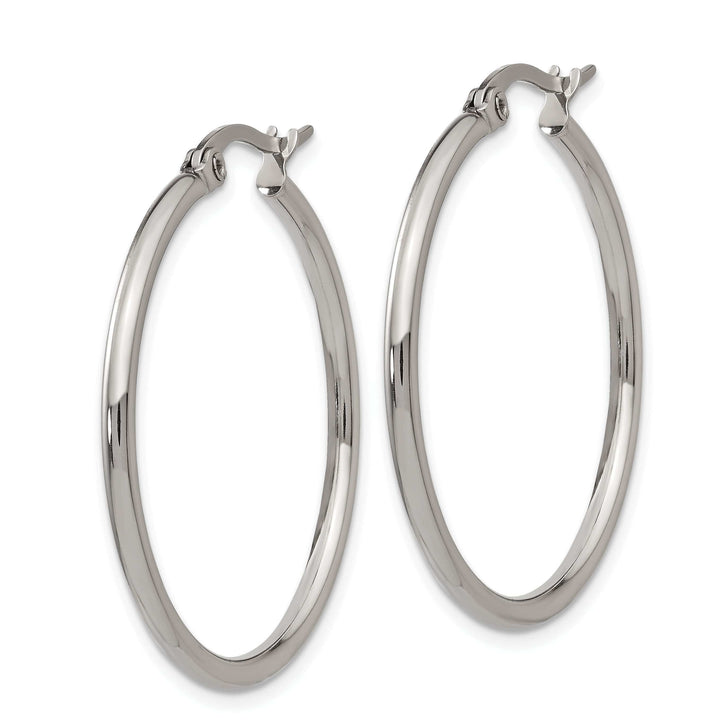Chisel Earrings Stainless Steel Hoop Earrings 30MM Diameter