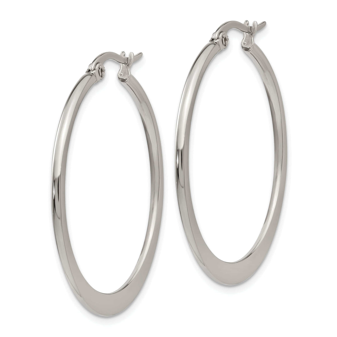 Chisel Earrings Stainless Steel Hoop Earrings 34MM Diameter