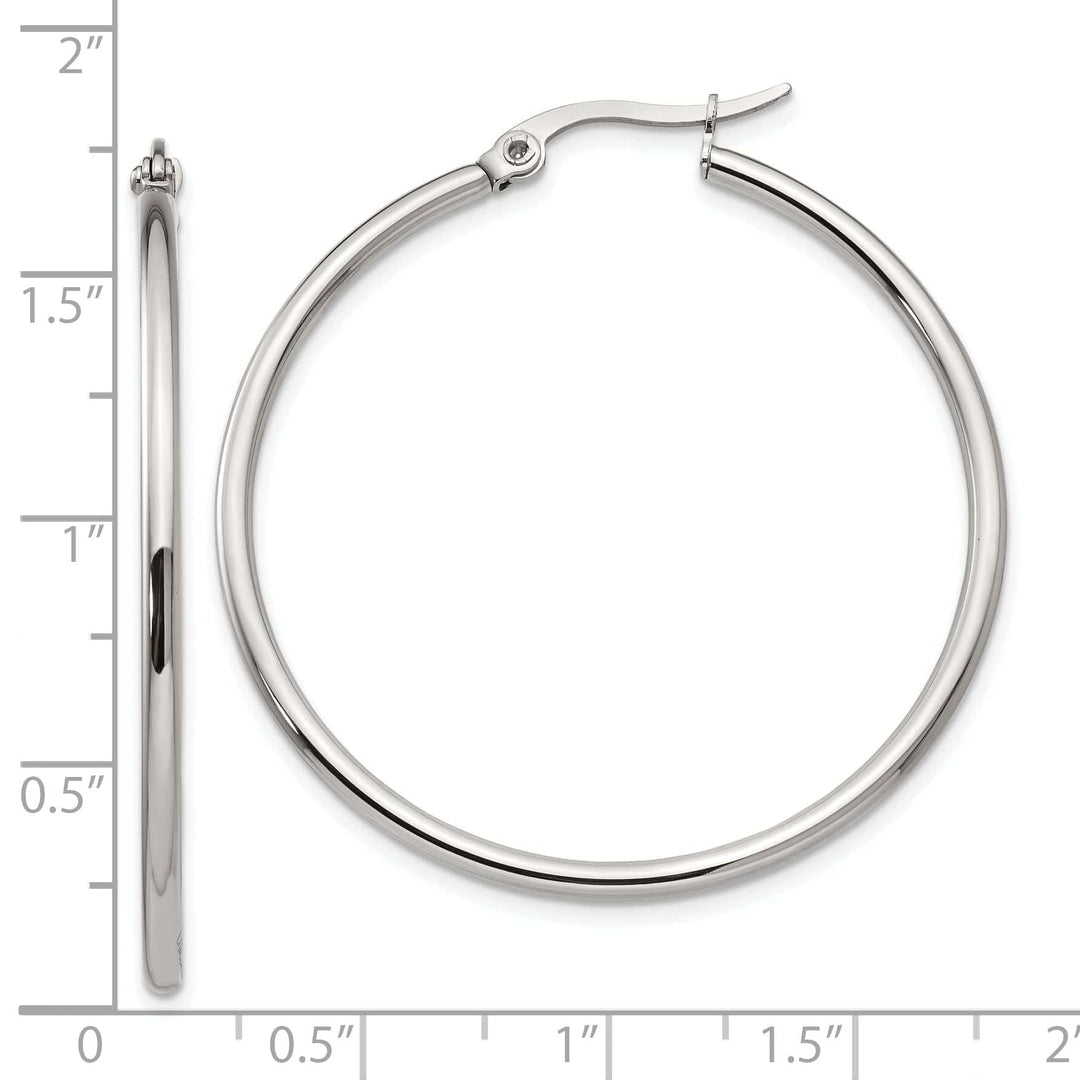 Chisel Earrings Stainless Steel Hoop Earrings 40.5MM Diameter