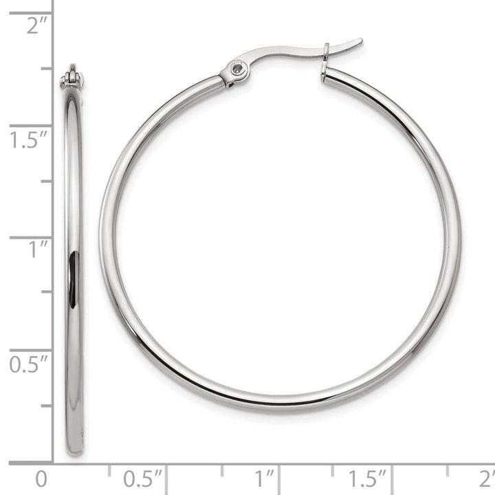 Chisel Earrings Stainless Steel Hoop Earrings 40.5MM Diameter