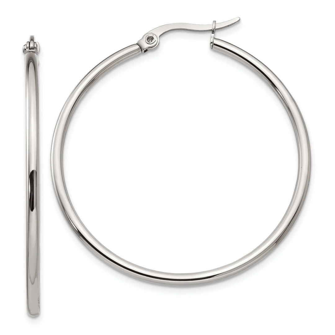 Chisel Earrings Stainless Steel Hoop Earrings 40.5MM Diameter