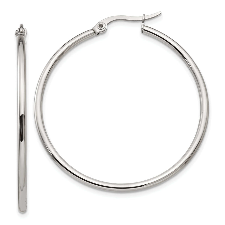 Chisel Earrings Stainless Steel Hoop Earrings 40.5MM Diameter