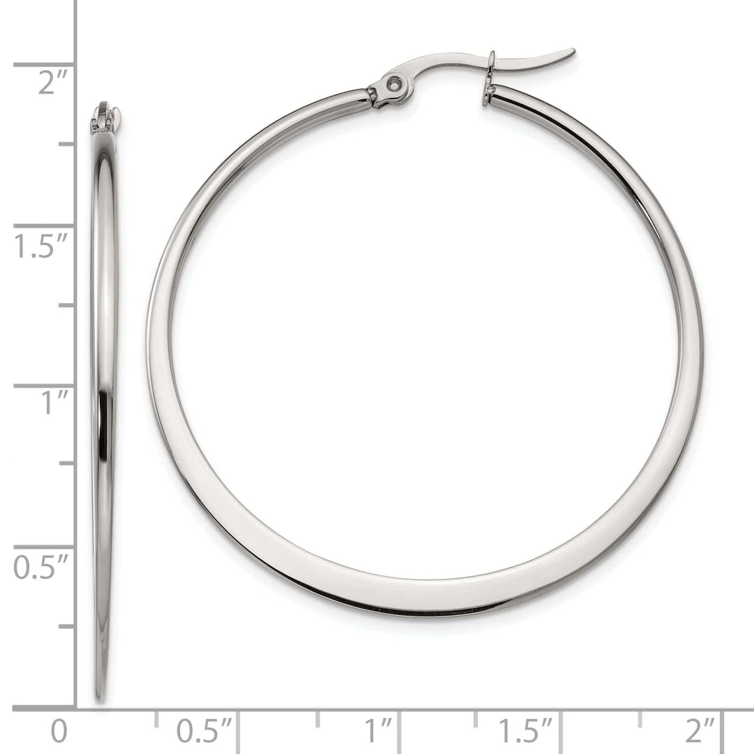 Chisel Earrings Stainless Steel Hoop Earrings 40MM Diameter