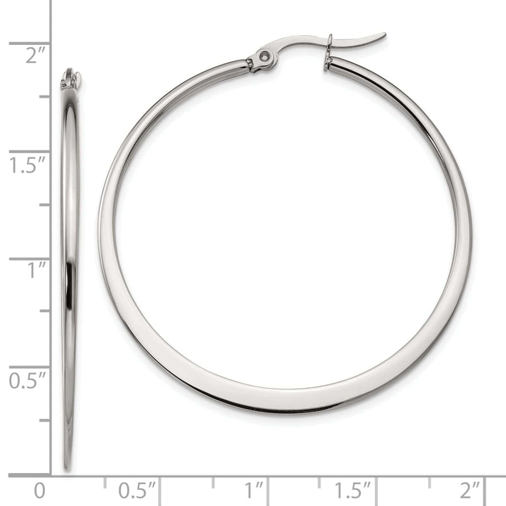 Chisel Earrings Stainless Steel Hoop Earrings 40MM Diameter
