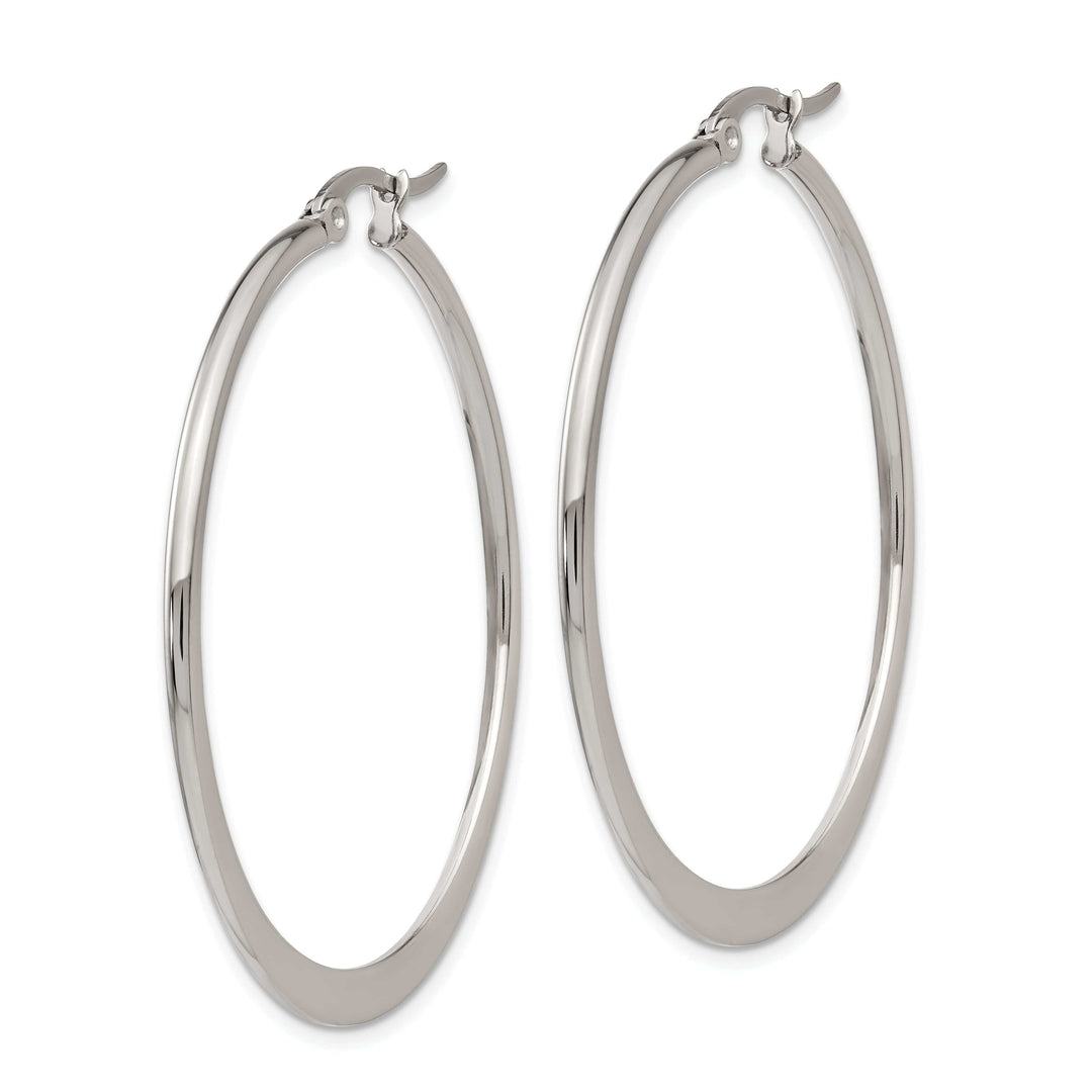 Chisel Earrings Stainless Steel Hoop Earrings 40MM Diameter