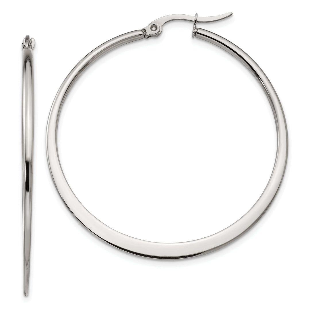 Chisel Earrings Stainless Steel Hoop Earrings 40MM Diameter