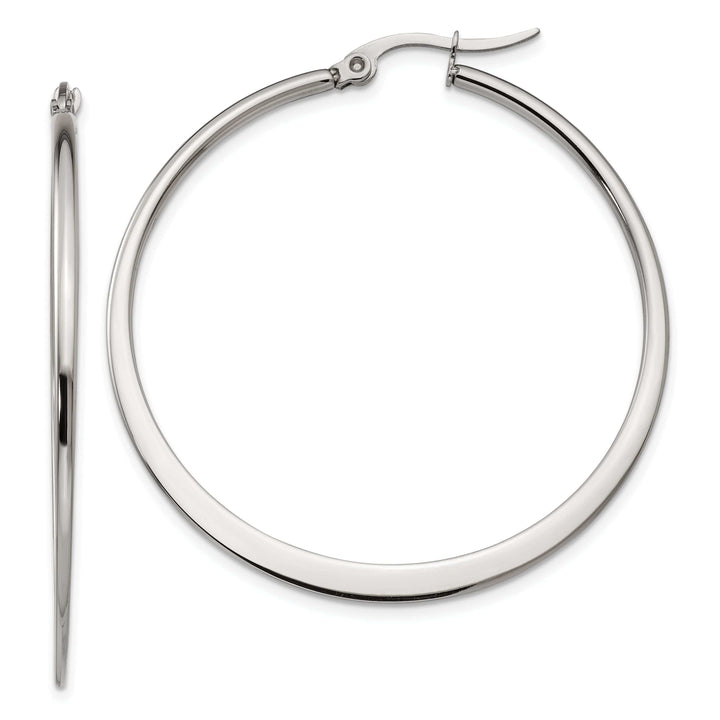 Chisel Earrings Stainless Steel Hoop Earrings 40MM Diameter