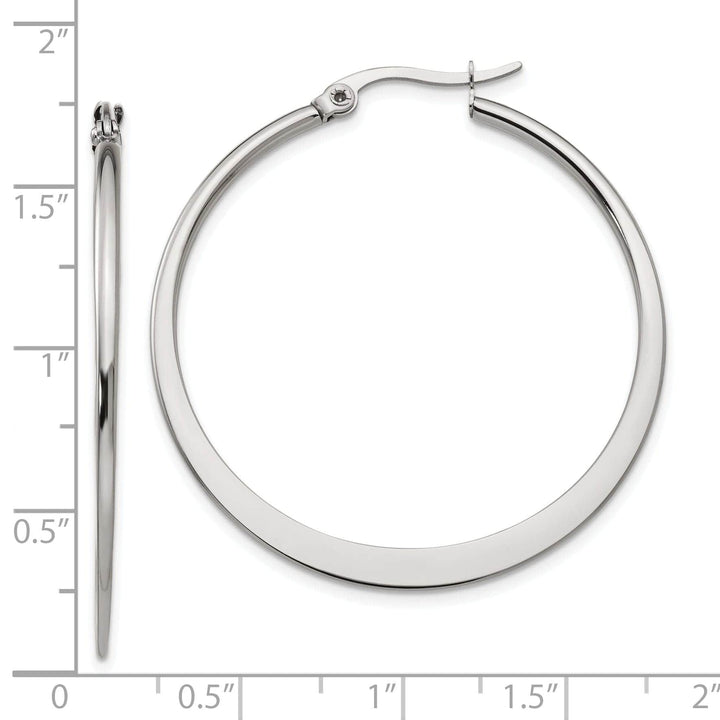 Chisel Earrings Stainless Steel Hoop Earrings 43MM Diameter