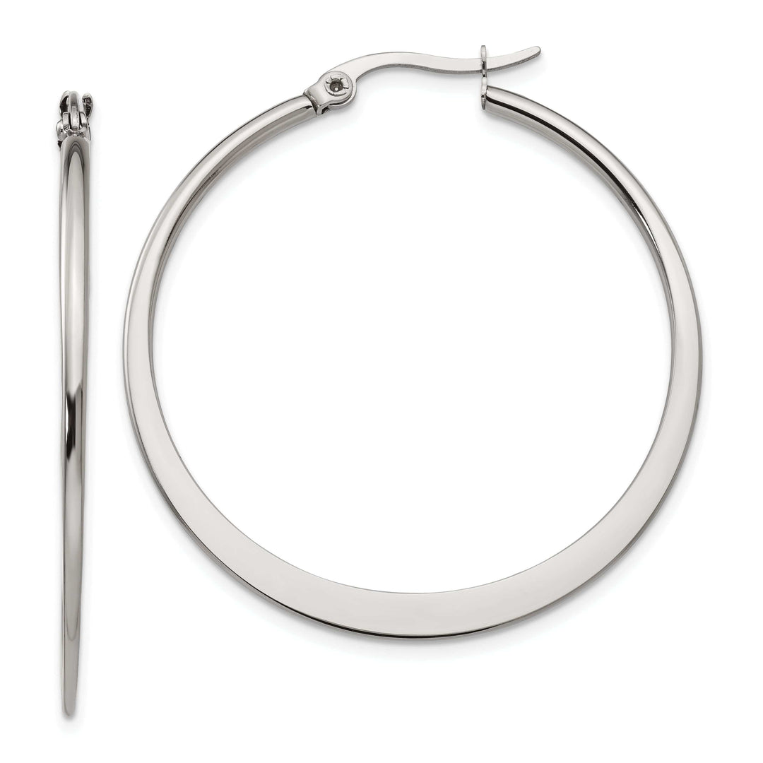 Chisel Earrings Stainless Steel Hoop Earrings 43MM Diameter