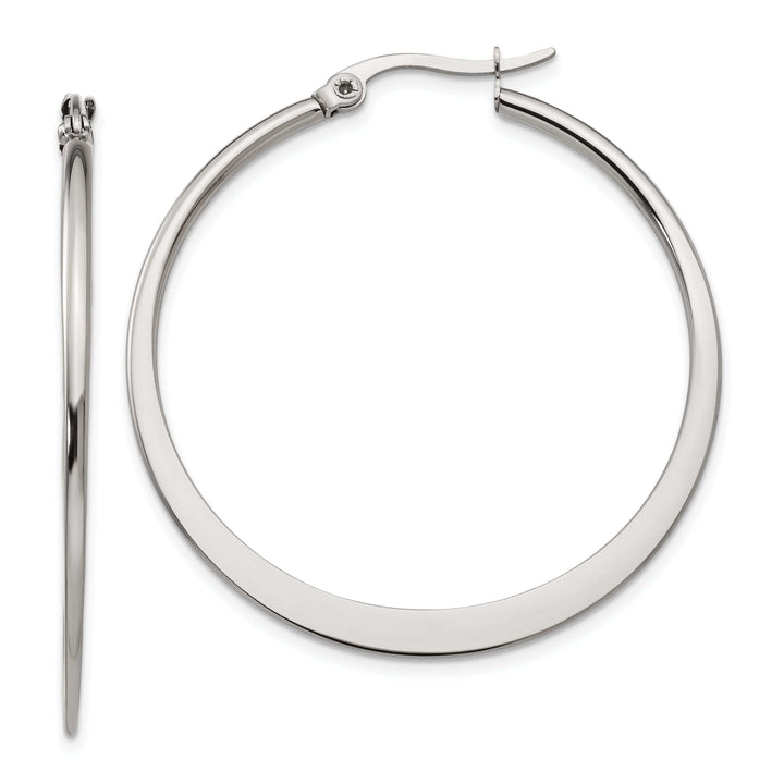 Chisel Earrings Stainless Steel Hoop Earrings 43MM Diameter