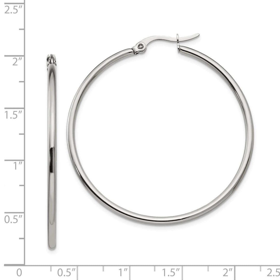 Chisel Earrings Stainless Steel Hoop Earrings 44MM Diameter