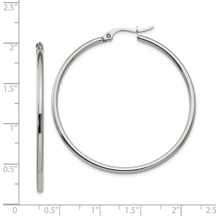 Chisel Earrings Stainless Steel Hoop Earrings 44MM Diameter
