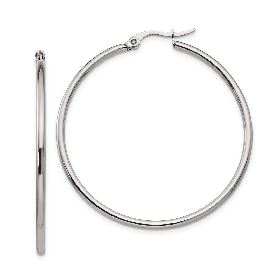 Chisel Earrings Stainless Steel Hoop Earrings 44MM Diameter