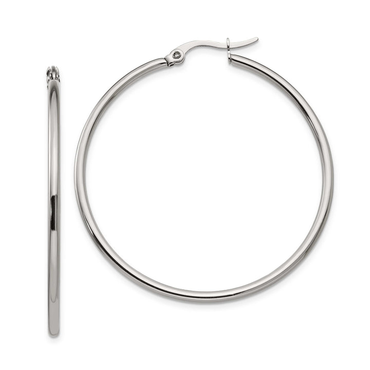 Chisel Earrings Stainless Steel Hoop Earrings 44MM Diameter