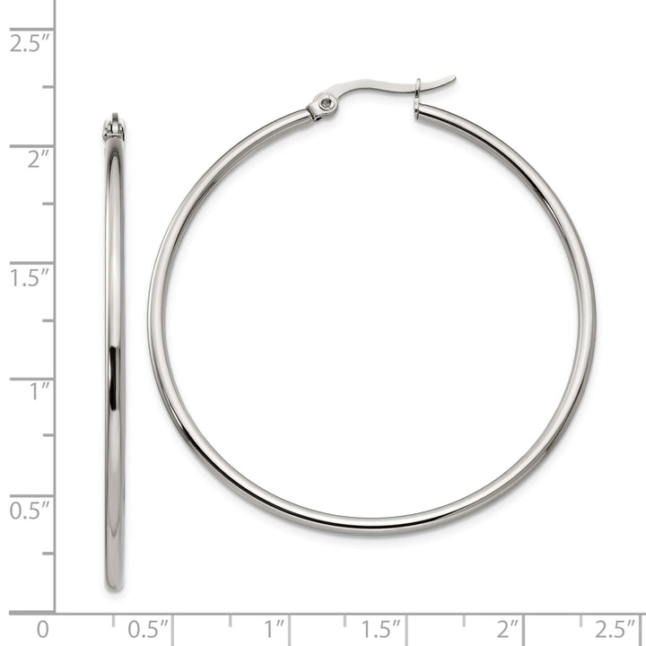Chisel Earrings Stainless Steel Hoop Earrings 48MM Diameter