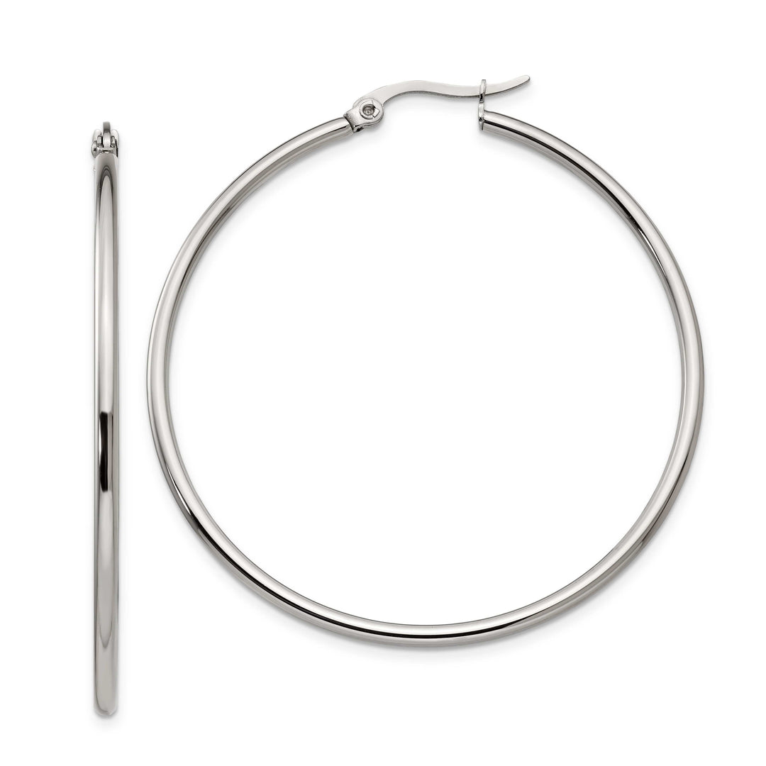 Chisel Earrings Stainless Steel Hoop Earrings 48MM Diameter