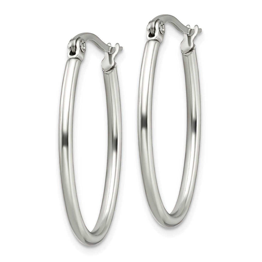 Chisel Earrings Stainless Steel Oval Hoop Earrings 18MM Diameter