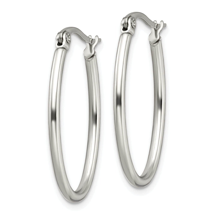 Chisel Earrings Stainless Steel Oval Hoop Earrings 18MM Diameter
