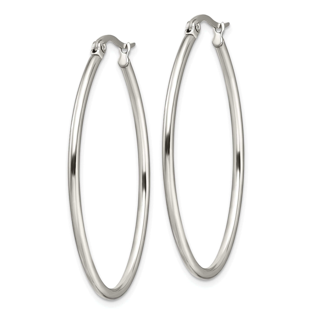Chisel Earrings Stainless Steel Oval Hoop Earrings 30MM Diameter