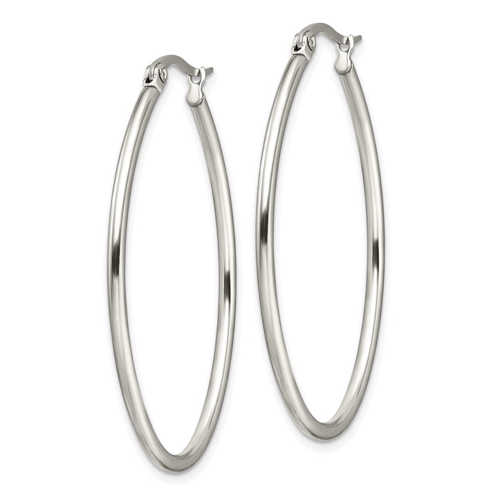 Chisel Earrings Stainless Steel Oval Hoop Earrings 30MM Diameter