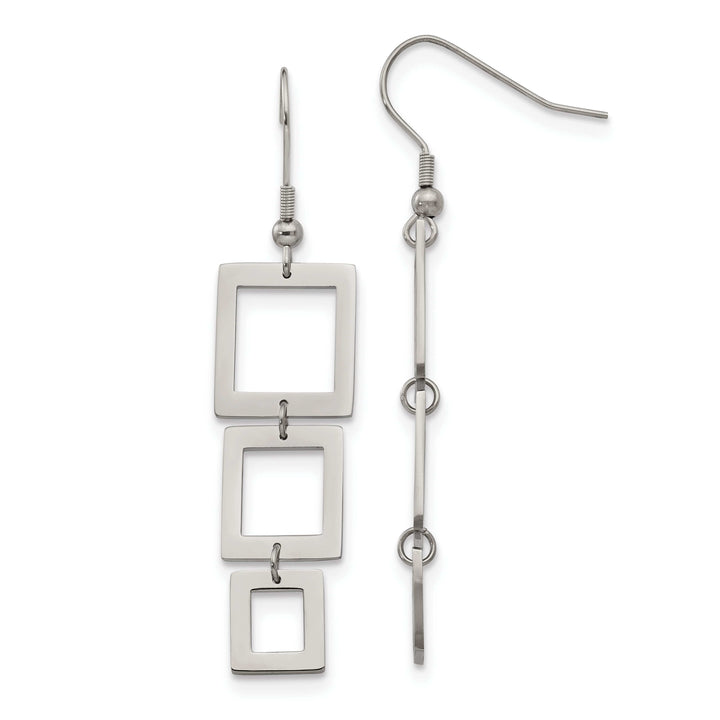 Chisel Earrings Stainless Steel Rectangle Dangle Earrings