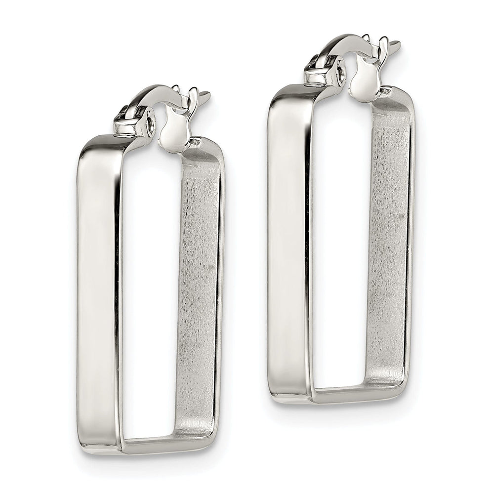 Chisel Earrings Stainless Steel Square Hoop Earrings 20MM