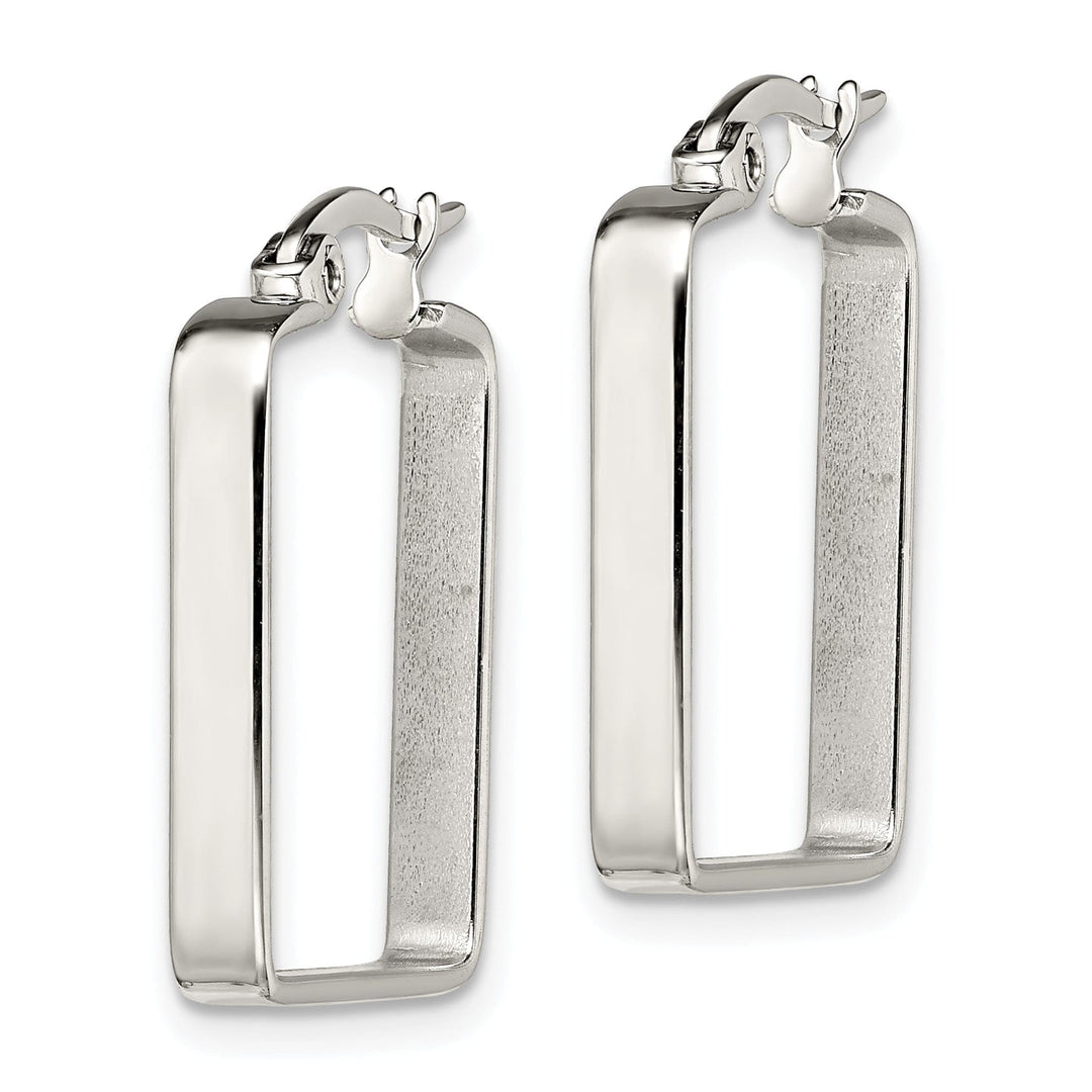 Chisel Earrings Stainless Steel Square Hoop Earrings 20MM