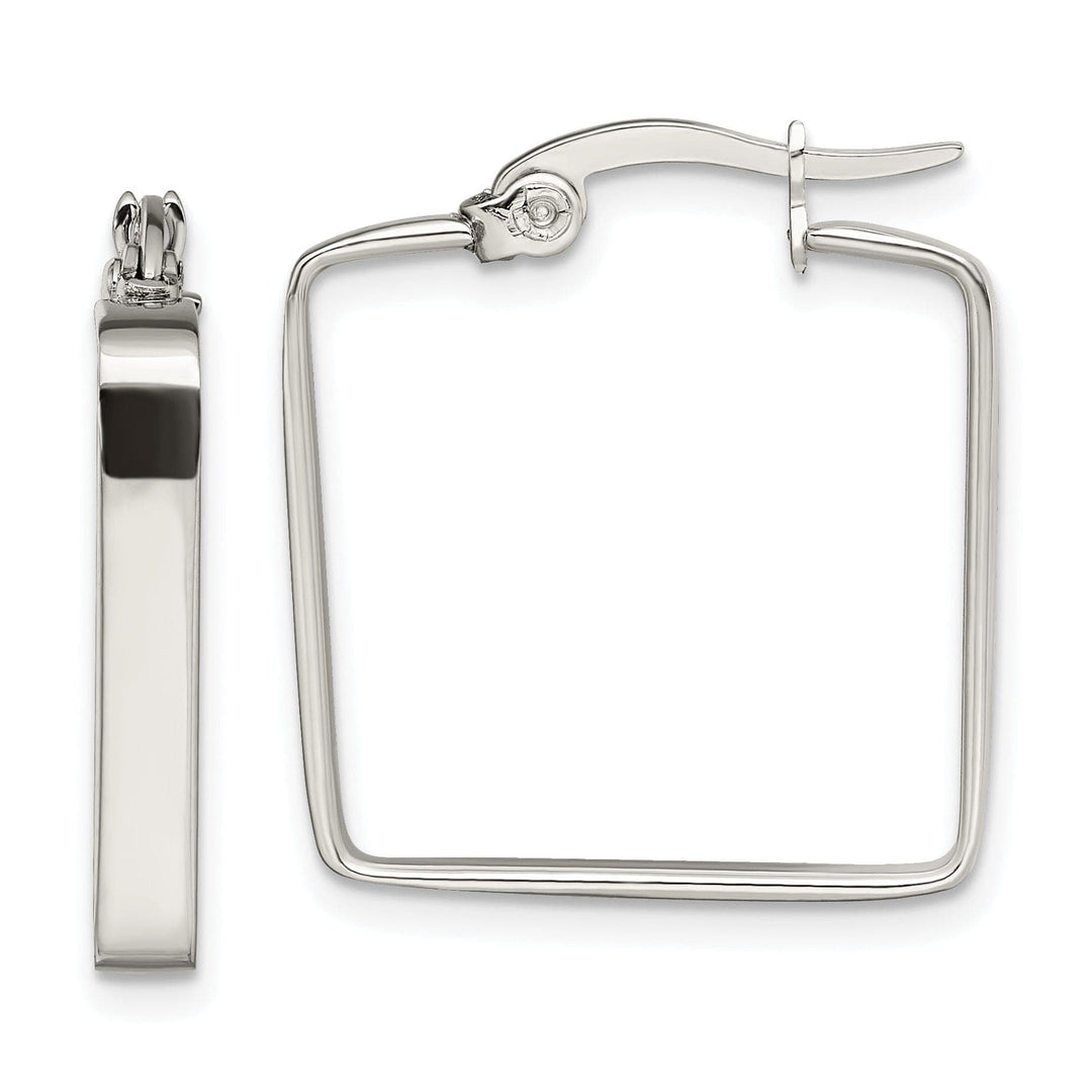 Chisel Earrings Stainless Steel Square Hoop Earrings 20MM