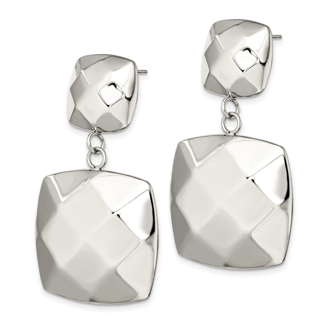 Chisel Earrings Stainless Steel Squares Post Dangle Earrings
