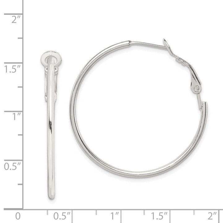 Lovely Rita's Earrings Sterling Silver 1.8mm Omega Back Round Hoop Earrings