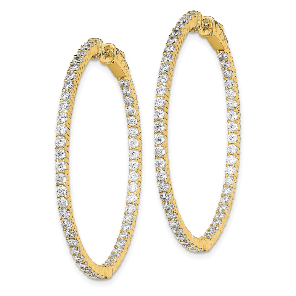 Sterling Shimmer Earrings Sterling Silver 100 Stone CZ Hoop Earrings