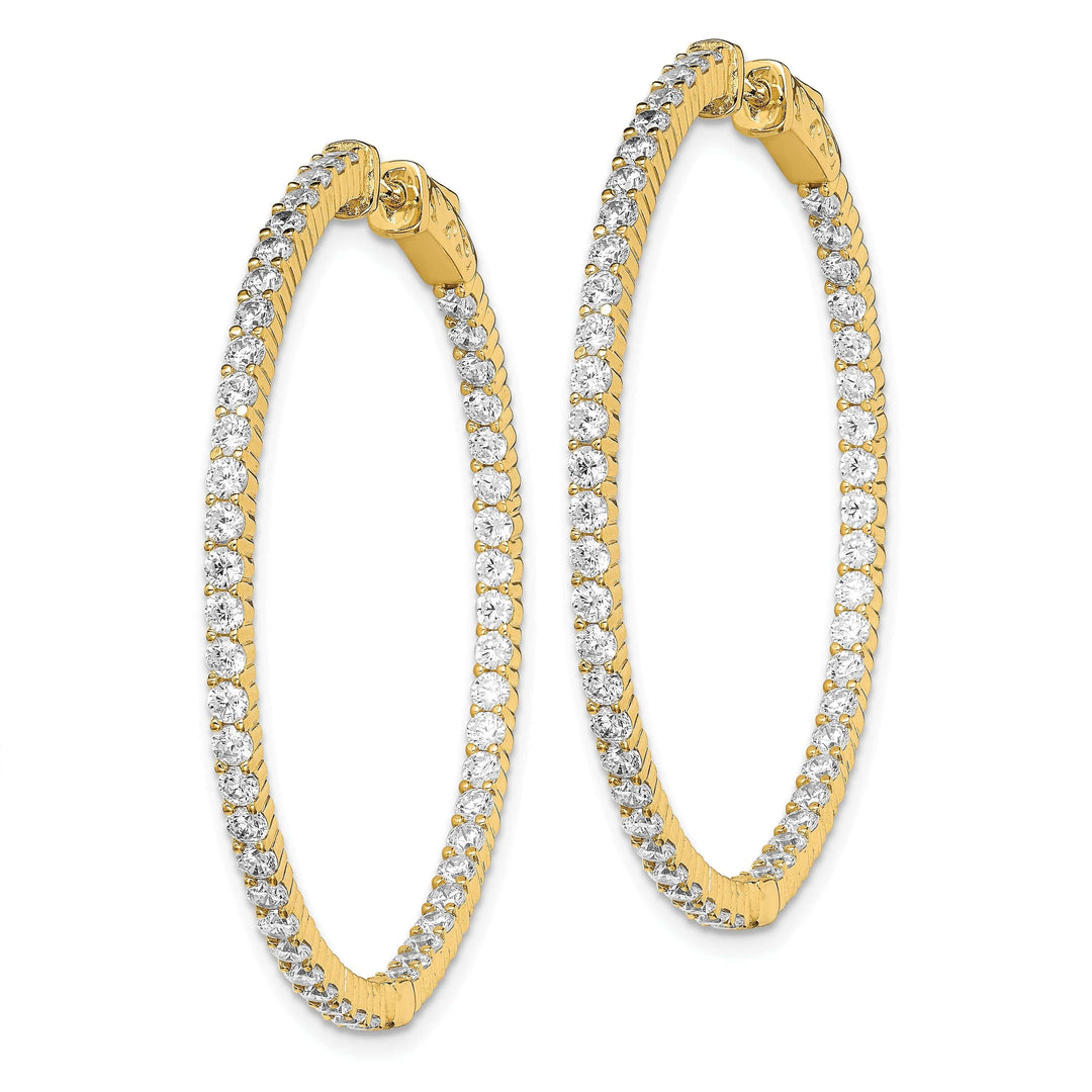 Sterling Shimmer Earrings Sterling Silver 100 Stone CZ Hoop Earrings