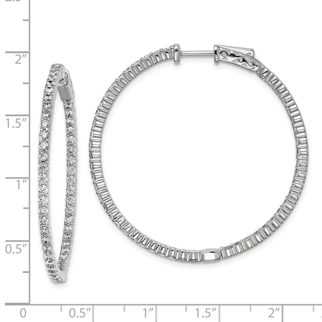 Sterling Shimmer Earrings Sterling Silver 100 Stones Round Hoop Earrings