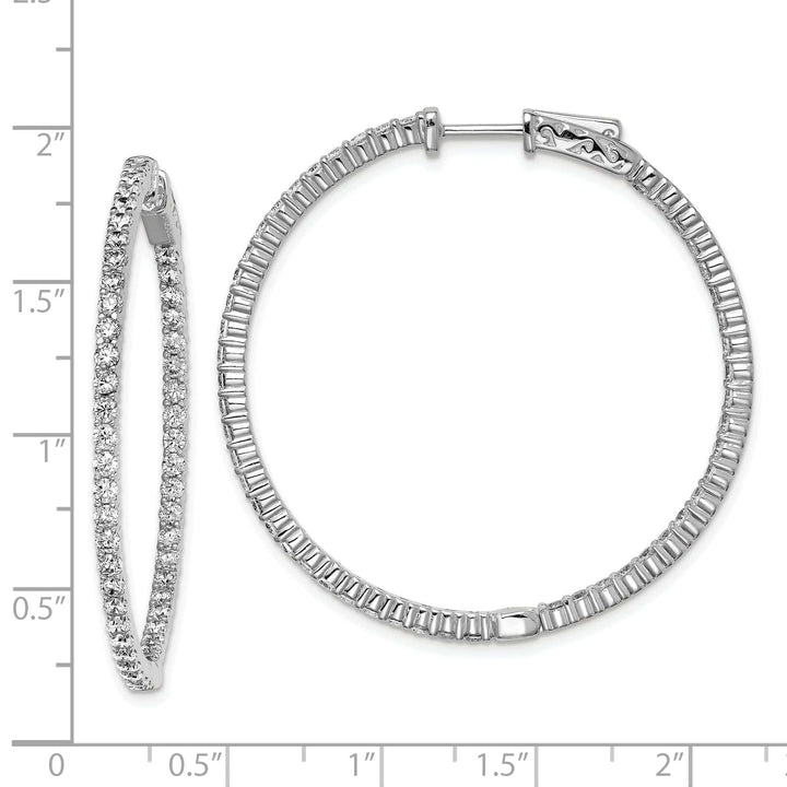 Sterling Shimmer Earrings Sterling Silver 100 Stones Round Hoop Earrings