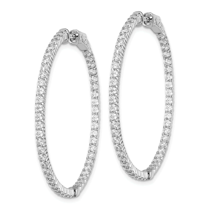 Sterling Shimmer Earrings Sterling Silver 100 Stones Round Hoop Earrings