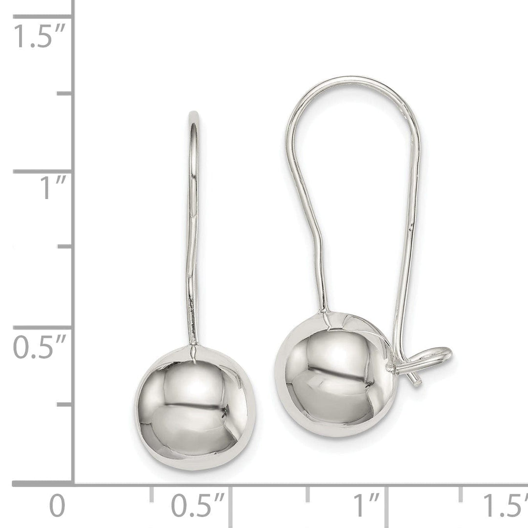 Lovely Rita's Earrings Sterling Silver 10MM Ball Hook Back Earrings