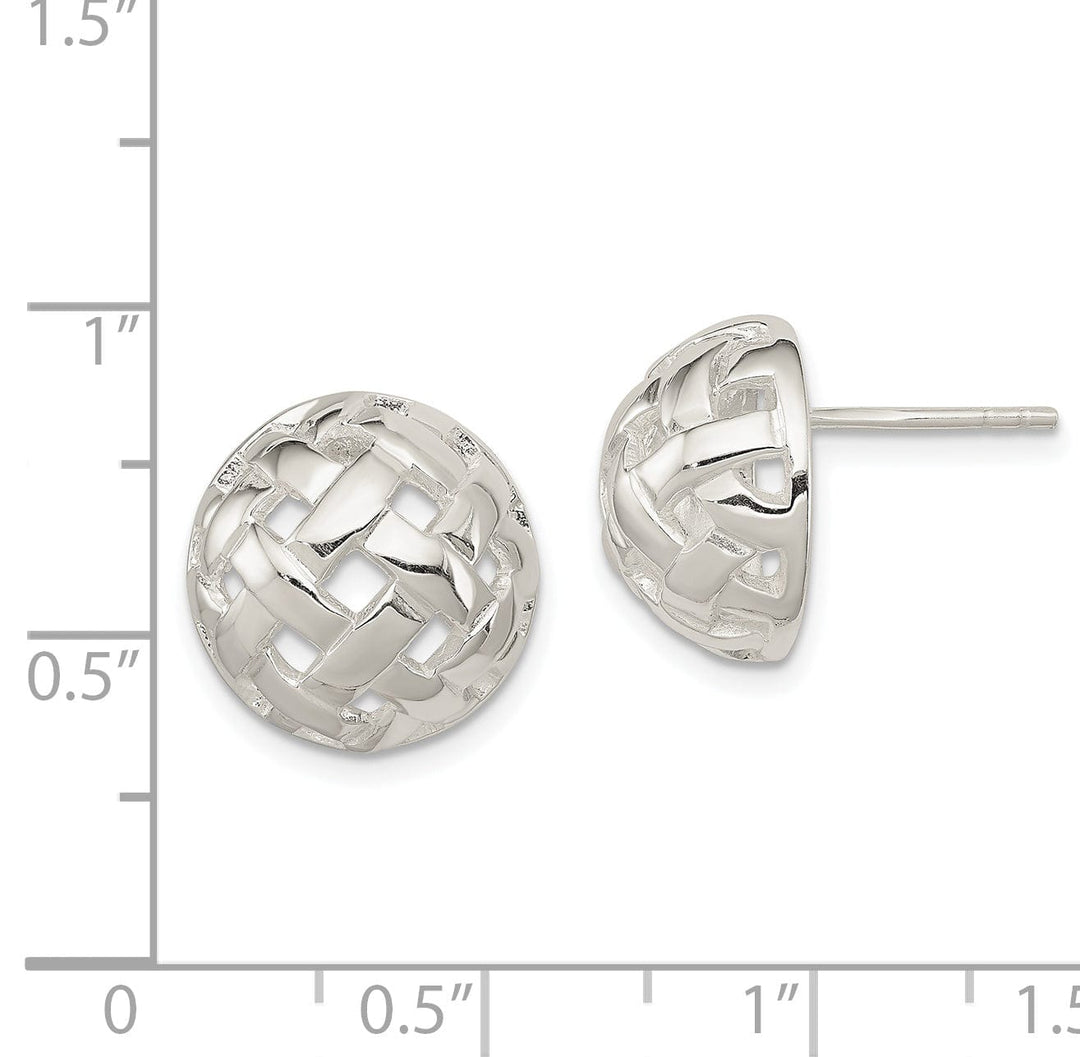 Lovely Rita's Earrings Sterling Silver 14MM Fancy Ball Post Earrings