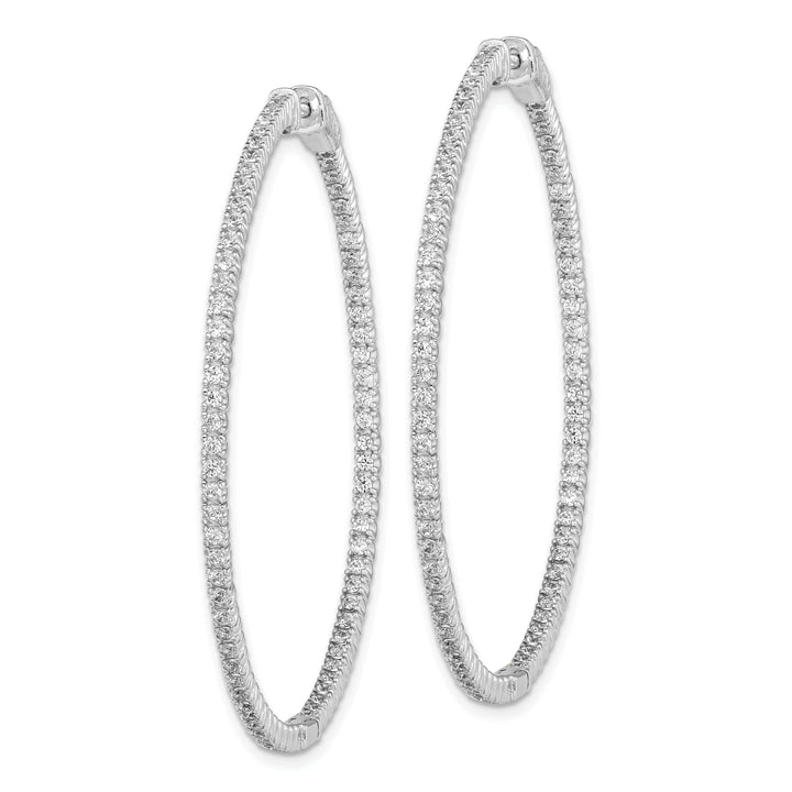 Sterling Shimmer Earrings Sterling Silver 156 Stones Round Hoop Earrings